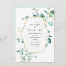 Pastel Eucalyptus Geometric Greenery Wedding