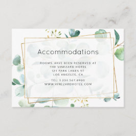 Pastel Eucalyptus Geometric Wedding Accommodations Informatiekaartje