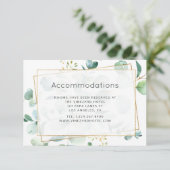 Pastel Eucalyptus Geometric Wedding Accommodations Informatiekaartje (Staand voorkant)