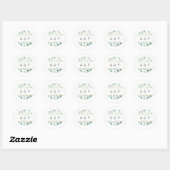 Pastel Eucalyptus Geometrisch Trouw Monogram Ronde Sticker (Vel)