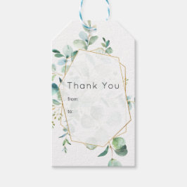 Pastel Eucalyptus Geometrische Groene Bruiloft Cadeaulabel