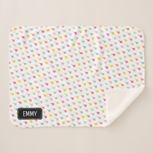 Pastel F-15E Strike Eagle Fighter Jet Custom Sherpa Deken (Voorkant (horizontaal))