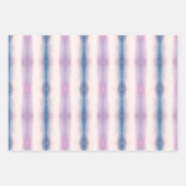 Pastel Fade Pink Blue Paarse Waterverf Lines Inpakpapier Vel (Voorkant 3)