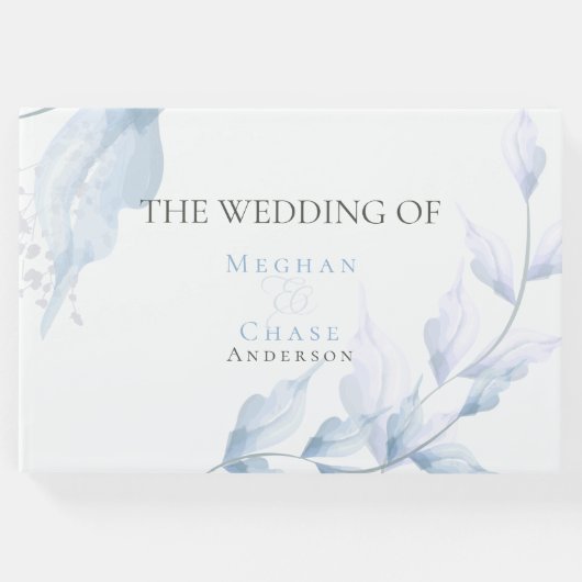 Pastel Faded Lila en Stusty Blue Foliage Gastenboek (Voorkant)