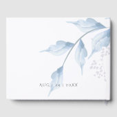 Pastel Faded Lila en Stusty Blue Foliage Gastenboek (Achterkant)