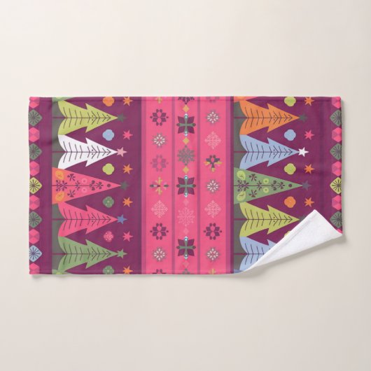 Pastel Fair Isle Kerstmis 1 Bad Handdoek (Handdoek)