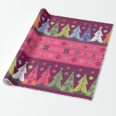 Pastel Fair Isle Kerstmis 1 Cadeaupapier (Uitgerold)