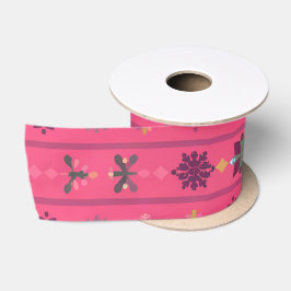 Pastel Fair Isle Kerstmis 1 Satijnen Lint