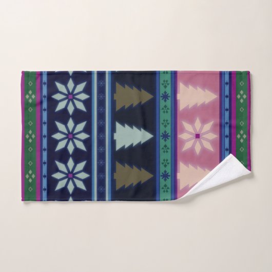 Pastel Fair Isle Kerstmis 2 Bad Handdoek (Handdoek)