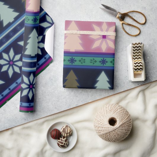Pastel Fair Isle Kerstmis 2 Cadeaupapier (Crafts)