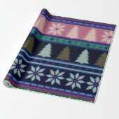Pastel Fair Isle Kerstmis 2 Cadeaupapier (Uitgerold)