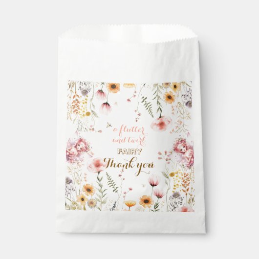 Pastel Fairy bloementuin thee feest verjaardag Bedankzakje (Voorkant)
