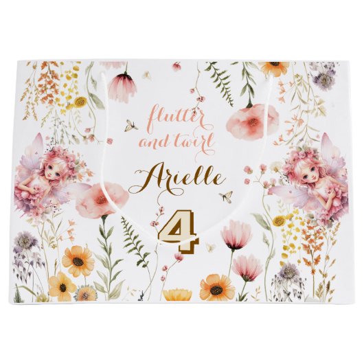 Pastel Fairy bloementuin thee feest verjaardag Groot Cadeauzakje (Voorkant)