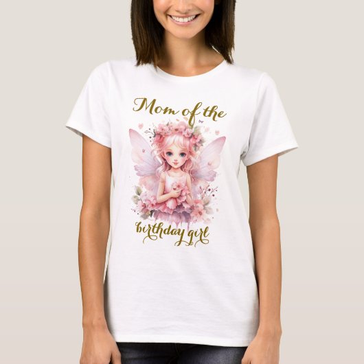 Pastel Fairy bloementuin thee feest verjaardag moe T-shirt (Voorkant)