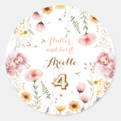 Pastel Fairy bloementuin thee feest verjaardag Ronde Sticker (Voorkant)
