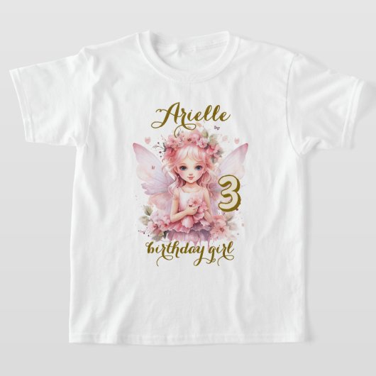 Pastel Fairy bloementuin thee feest verjaardag T-shirt (Laagn)