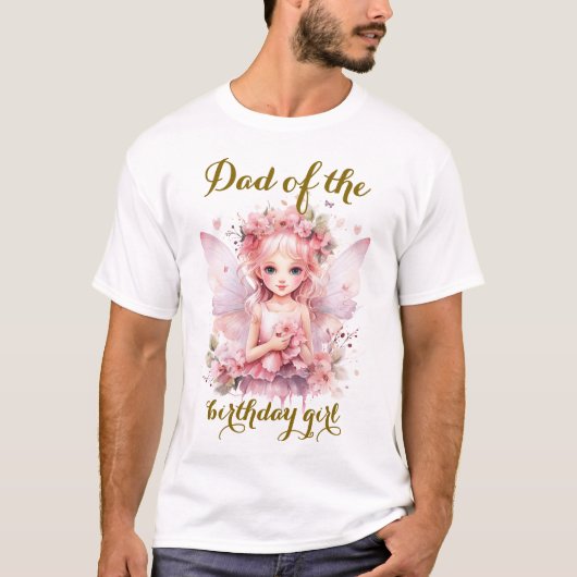 Pastel Fairy bloementuin thee feest verjaardag vad T-shirt (Voorkant)