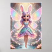 Pastel Fairy Bunny – Magical Fantasy Poster Art (Voorkant)