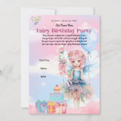 Pastel Fairy verjaardagsfeestje uitnodiging (Voorkant)