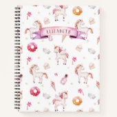 Pastel Fairytale Eenhoorn Patroon Gepersonaliseerd Notitieboek (Voorkant)