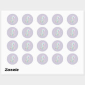 Pastel Fairytale First Birthday Round Sticker (Vel)