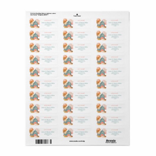 Pastel Fall Barn Return Address Labels (Full Sheet)