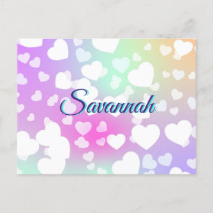 Pastel Falling Hearts gepersonaliseerd Briefkaart