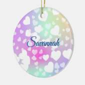 Pastel Falling Hearts gepersonaliseerd Keramisch Ornament (Links)