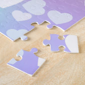 Pastel Falling Hearts gepersonaliseerd Legpuzzel (Zijkant)