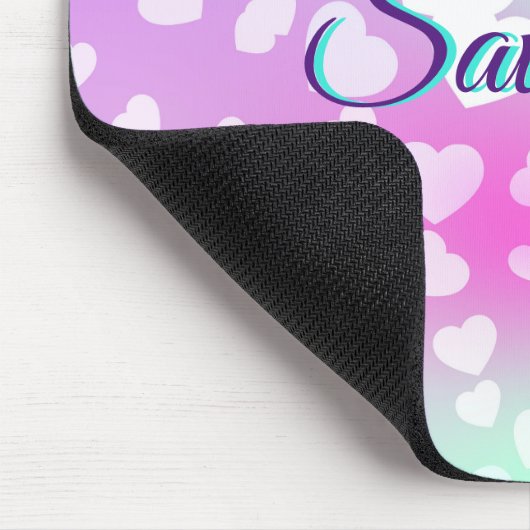 Pastel Falling Hearts gepersonaliseerd Muismat (Hoek)