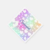 Pastel Falling Hearts gepersonaliseerd Servet (Hoek)