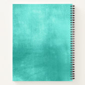 Pastel Fancy Monogram Glanzend Turquoise Folie Notitieboek (Achterkant)