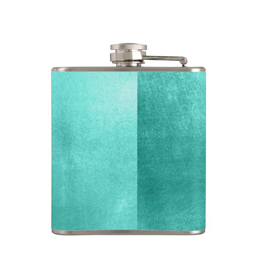 Pastel Fancy Monogram Shiny Turquoise Folie Heupfles (Achterkant)