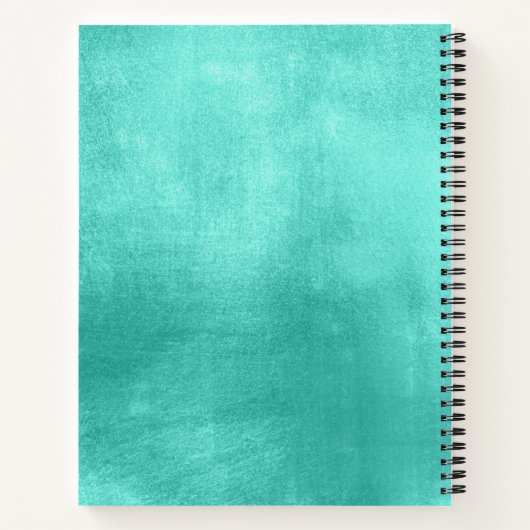 Pastel Fancy Monogram Shiny Turquoise Folie Notitieboek (Achterkant)