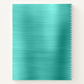 Pastel Fancy Monogram Turquoise Folie Notitieboek (Achterkant)