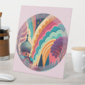 Pastel Fantasy Dome Pedestal Sign – Customizable Reclamebord Met Voetstuk (Insitu)