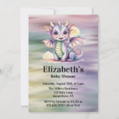 Pastel Fantasy Draak Baby Shower Kaart (Voorkant)