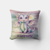 Pastel Fantasy Draak Baby Shower Kussen (Voorkant)