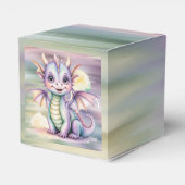 Pastel Fantasy Dragon Baby Shower Bedankdoosjes (Achterkant)