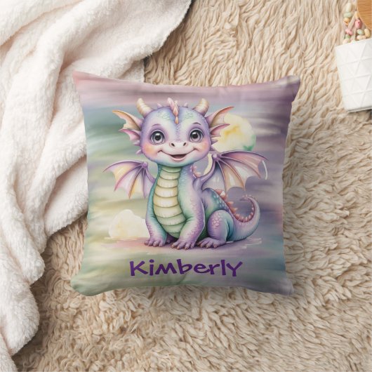 Pastel Fantasy Dragon Baby Shower Kussen (Deken)