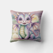 Pastel Fantasy Dragon Baby Shower Kussen (Achterkant)