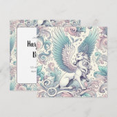 Pastel Fantasy Griffin Kaart (Voorkant / Achterkant)