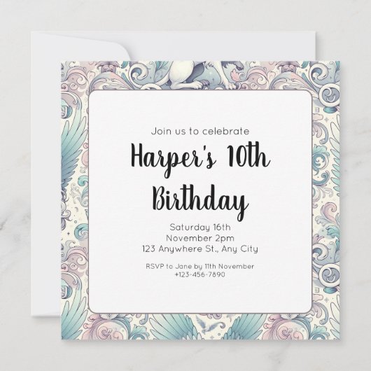 Pastel Fantasy Griffin Kaart (Achterkant)