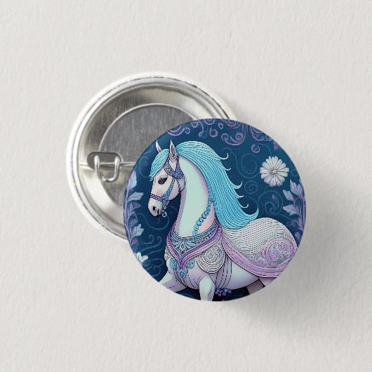 Pastel Fantasy Horse Ronde Button 3,2 Cm (Voorkant /achterkant)