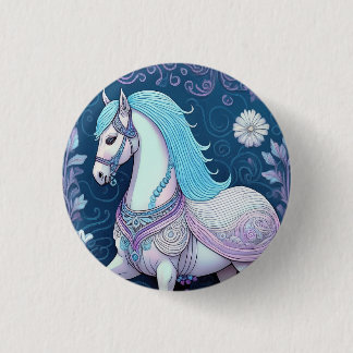 Pastel Fantasy Horse Ronde Button 3,2 Cm