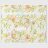 Pastel Fantasy Waterverf Bloemenpatroon Cadeaupapier (Vlak)