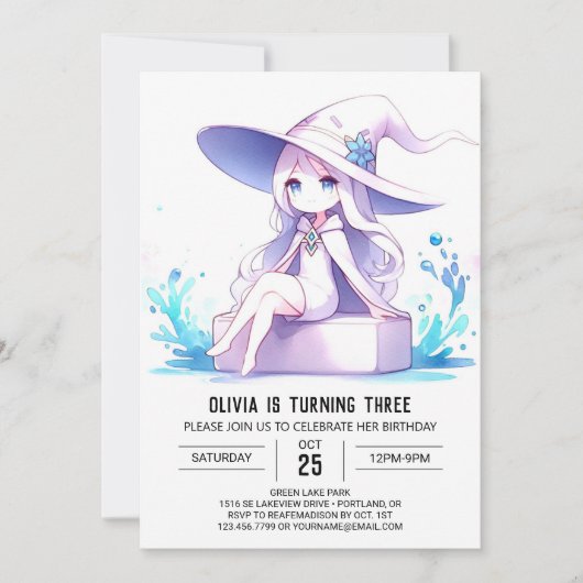 Pastel Fantasy Wizard Verjaardag Kaart (Voorkant)