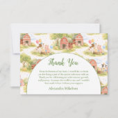 Pastel Farm Animals Barnyard 1st Birthday Bedankkaart (Voorkant)