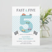 Pastel Fast Five Birthday Car Kaart (Staand voorkant)