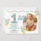 Pastel Fast One Birthday Car Kaart (Voorkant)